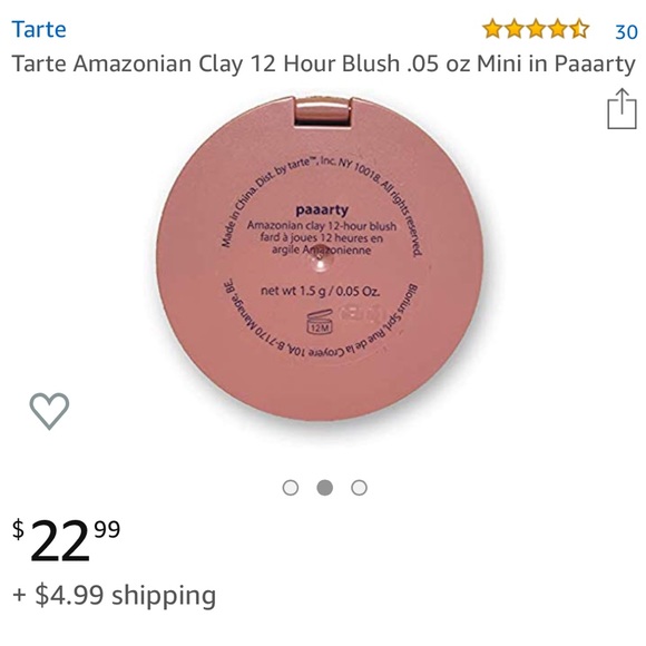 Tarte Amazonian Clay 12-hour Blush (mini) - Picture 2 of 6